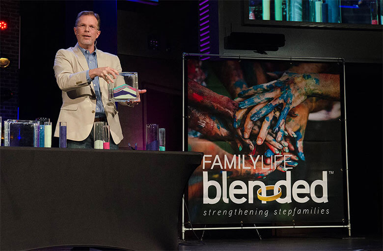 Ron Deal talking at a conference.